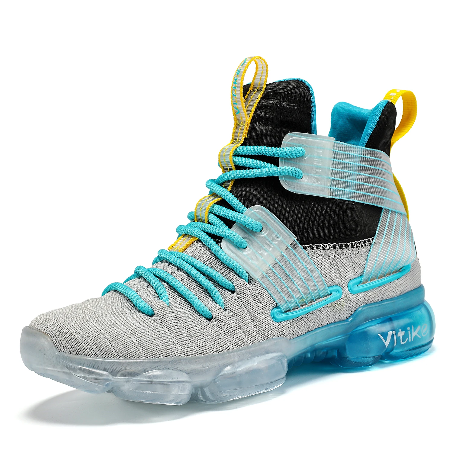 High-Top Kids Basketball Shoes Durable Lace-Up Non-Slip Sneakers Secure Sports Running Shoes for Little to Big Kids