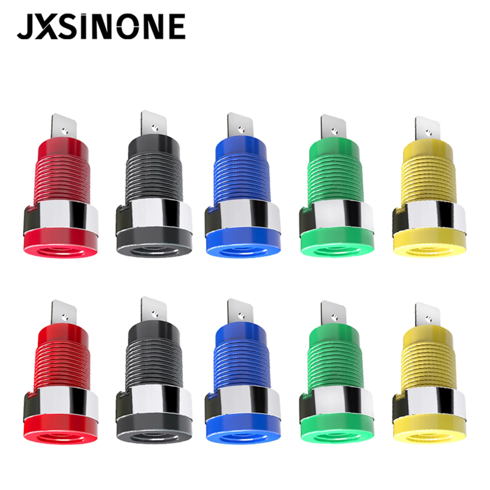 JXSINONE P3007 10 Cái/bộ 5 Màu 4Mm Mạ Niken Liên Kết Bài Chuối Jack Cắm Ổ Cắm