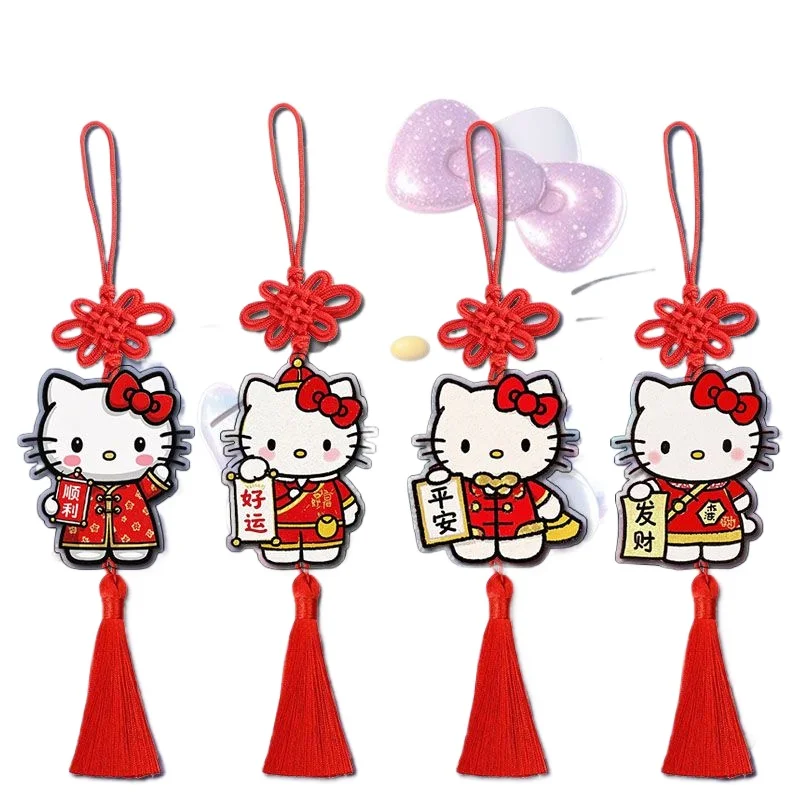 Praying Hello kitty pendant new Chinese knot Good luck Safe and sound All the best bag pendant as a gift for parents and elders