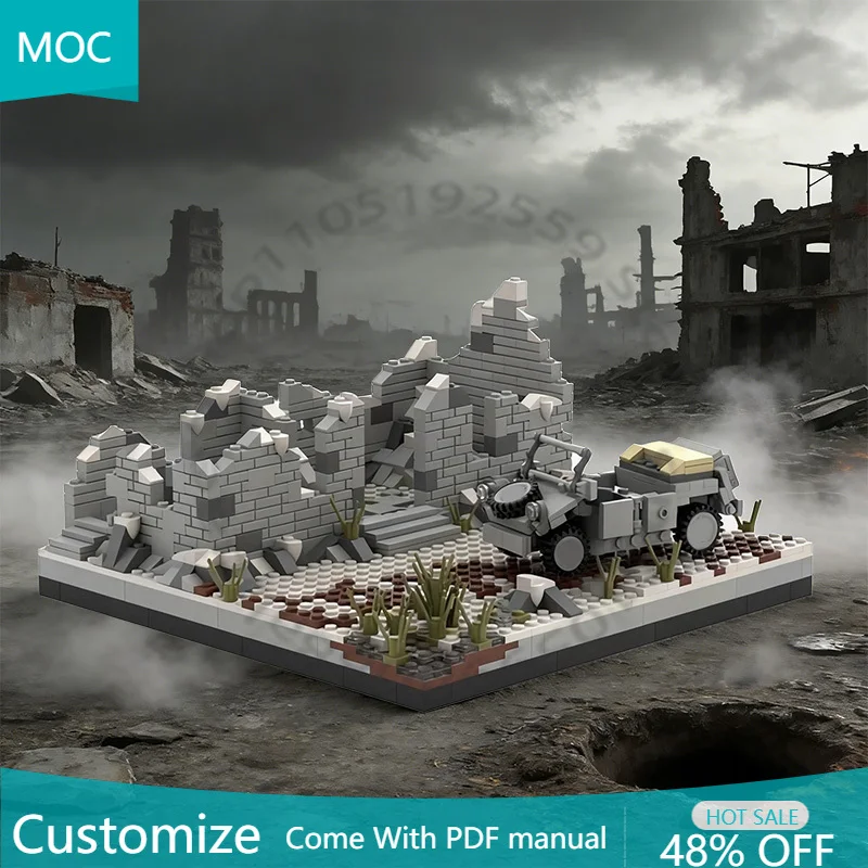601 PCS Modular Building war scenes MOC Customize Modular Building Block Creative Design Educational DIY Boy Toy Christmas Gift