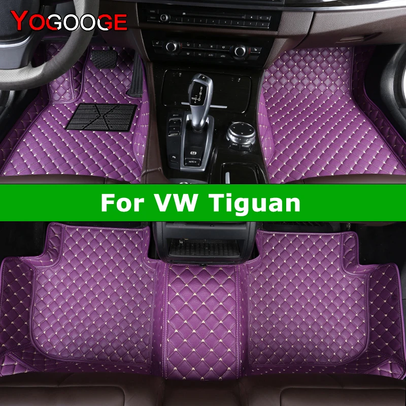 YOGOOGE Custom Car Floor Mats For VW Tiguan Auto Carpets Foot Coche Accessorie