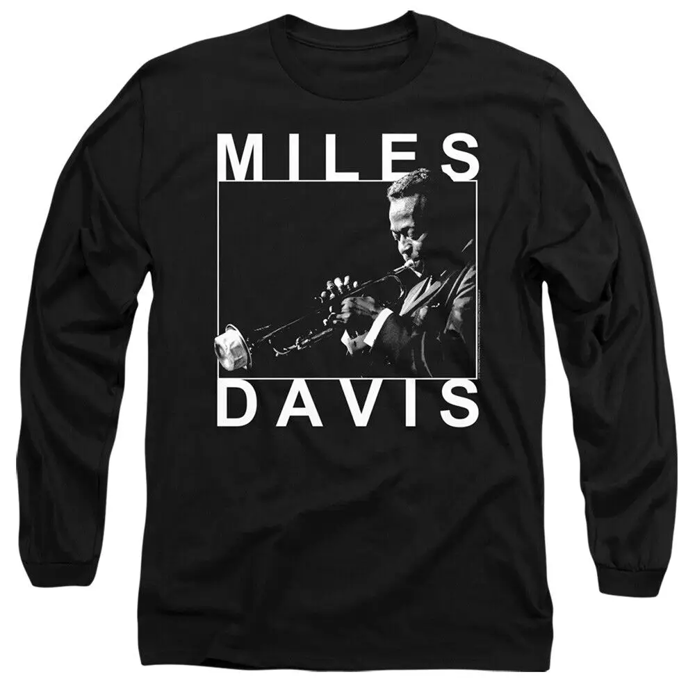 

Miles Davis Long Sleeve T-Shirt Trumpet Portrait Black Tee