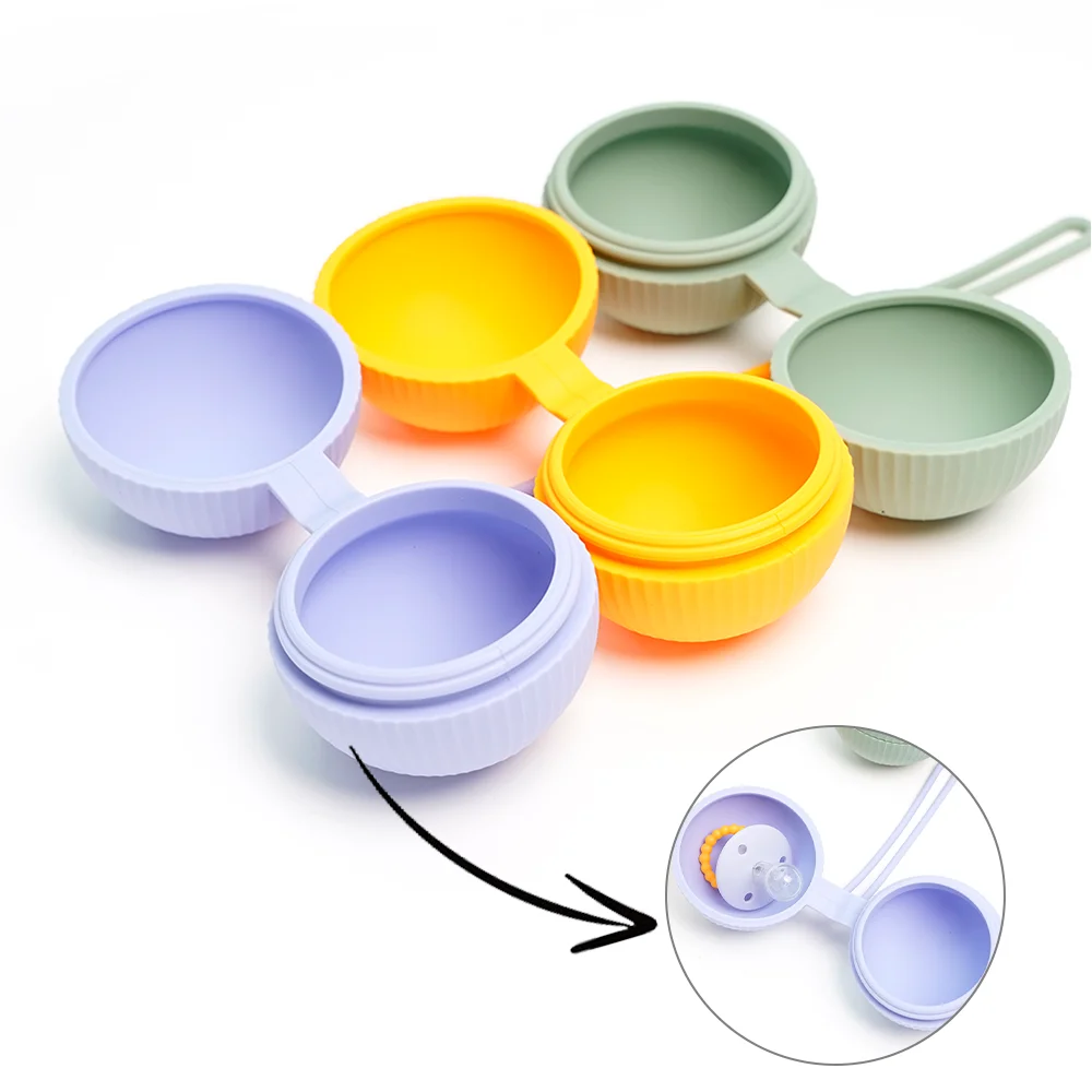 100% Food Grade Spherical Silicone Super Soft Pacifier Box Open Closure Pacifier Bag BPA Free Silicone Baby Pacifier Bag