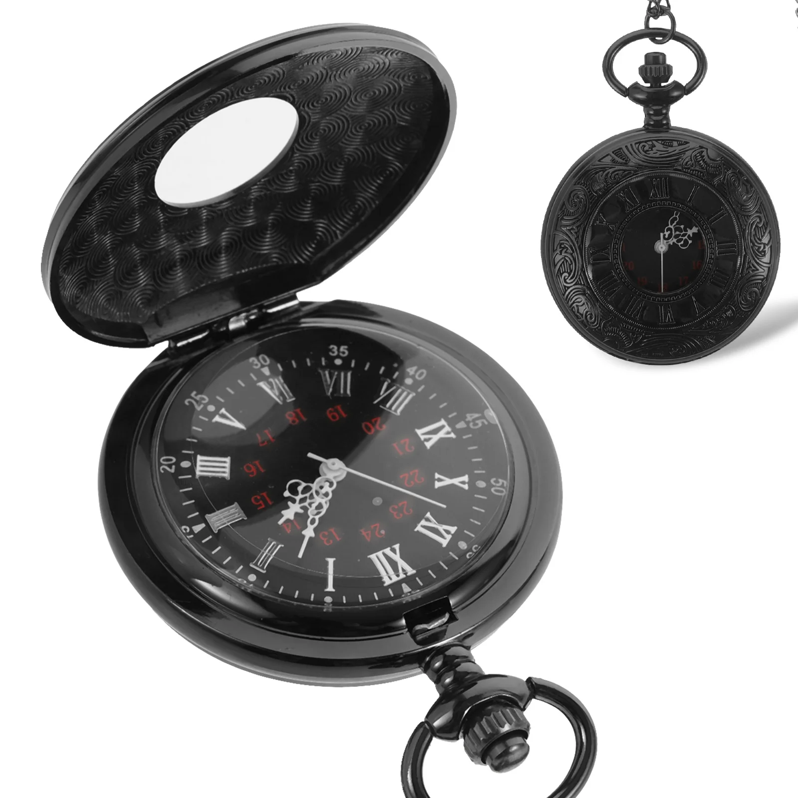 

Retro Pocket Watch Vintage Roman Number Embossed Design Compact Size Lightweight Durable Men Women Accessory Pocket Watch
