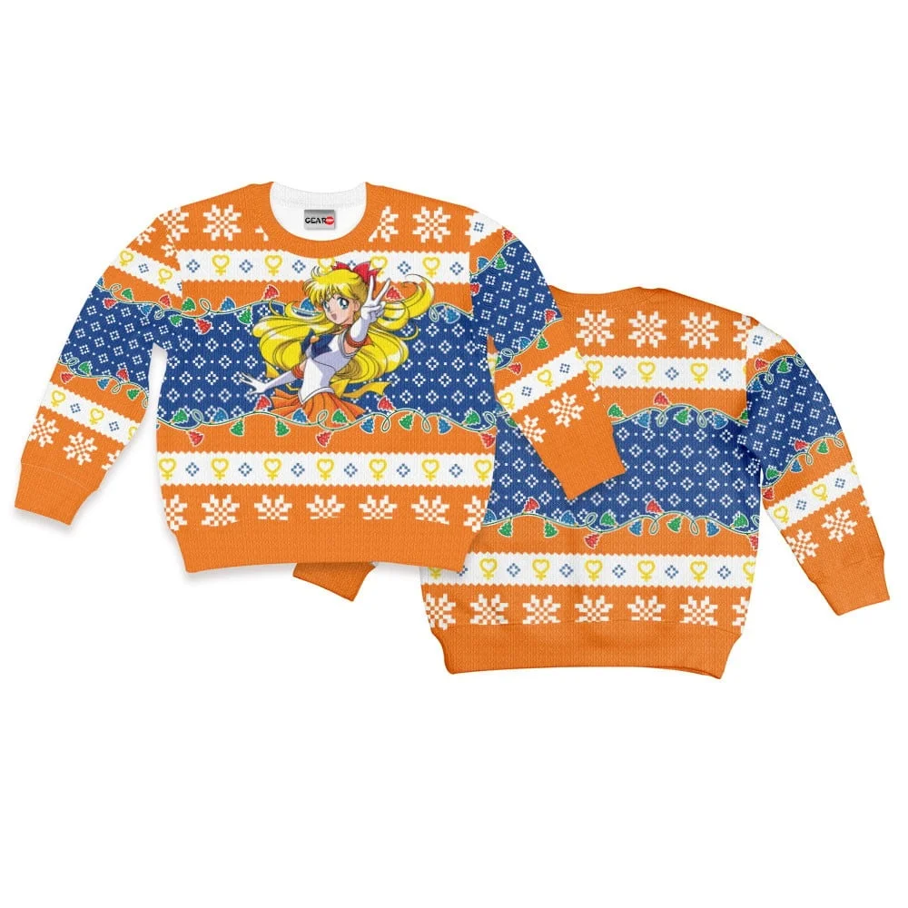 เสื้อฮู้ดลายอนิเมะสาวนักรบสุดน่ารัก ซีรีส์ 2026 สำหรับงานปาร์ตี้คริสต์มาสแบบครอบครัว เสื้อโอเวอร์ไซส์สำหรับผู้หญิงและผู้ชาย ใส่ได้ทั้งฤดูใบไม้ร่วงและฤดูหนาว