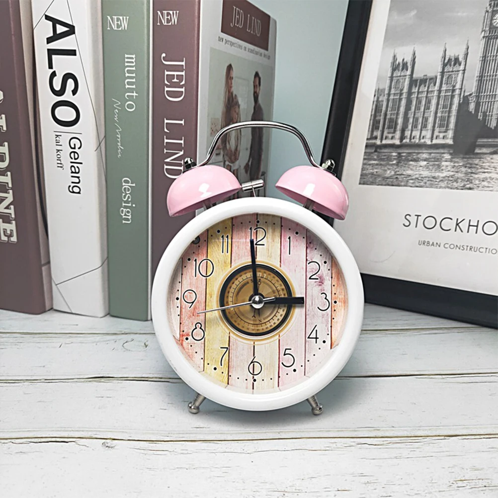 

1Pcs Creative Household Alarm Clock Lovely Design Modern Ringing Table Clock Adorable Desktop Decoration for Kids Pink