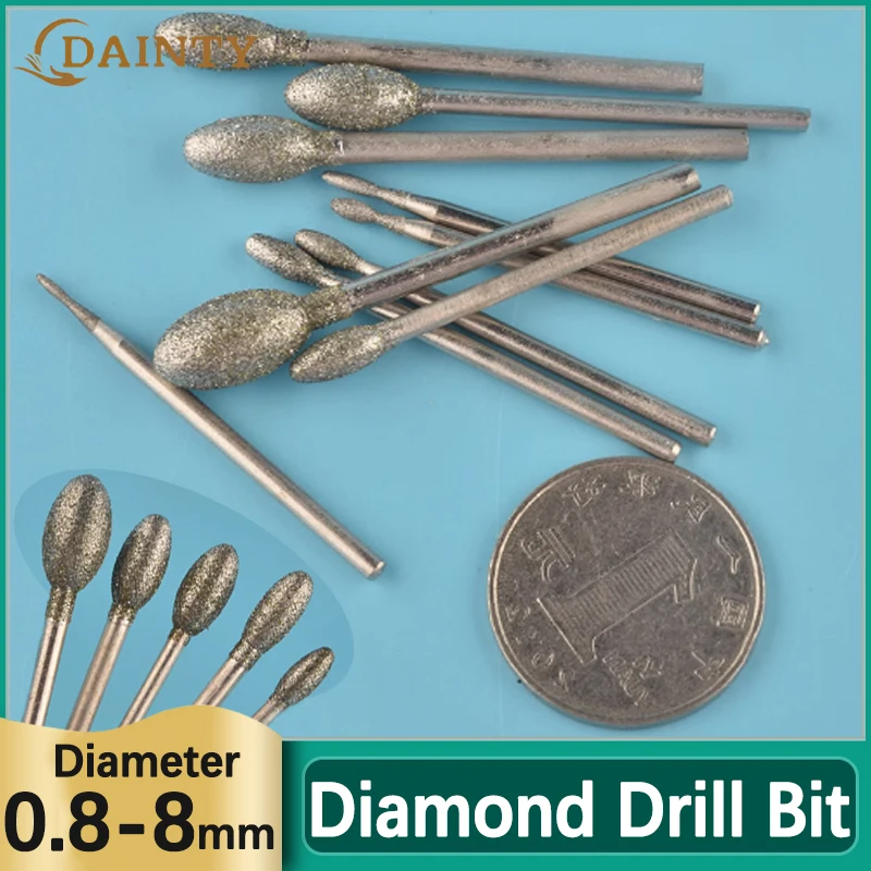 

Овальная алмазная шлифовальная головка с хвостовиком 2,35/3 мм, заусенцы, биты в форме гусиного яйца, G-игла, алмазная шлифовальная головка, диаметр 0,8-8 мм