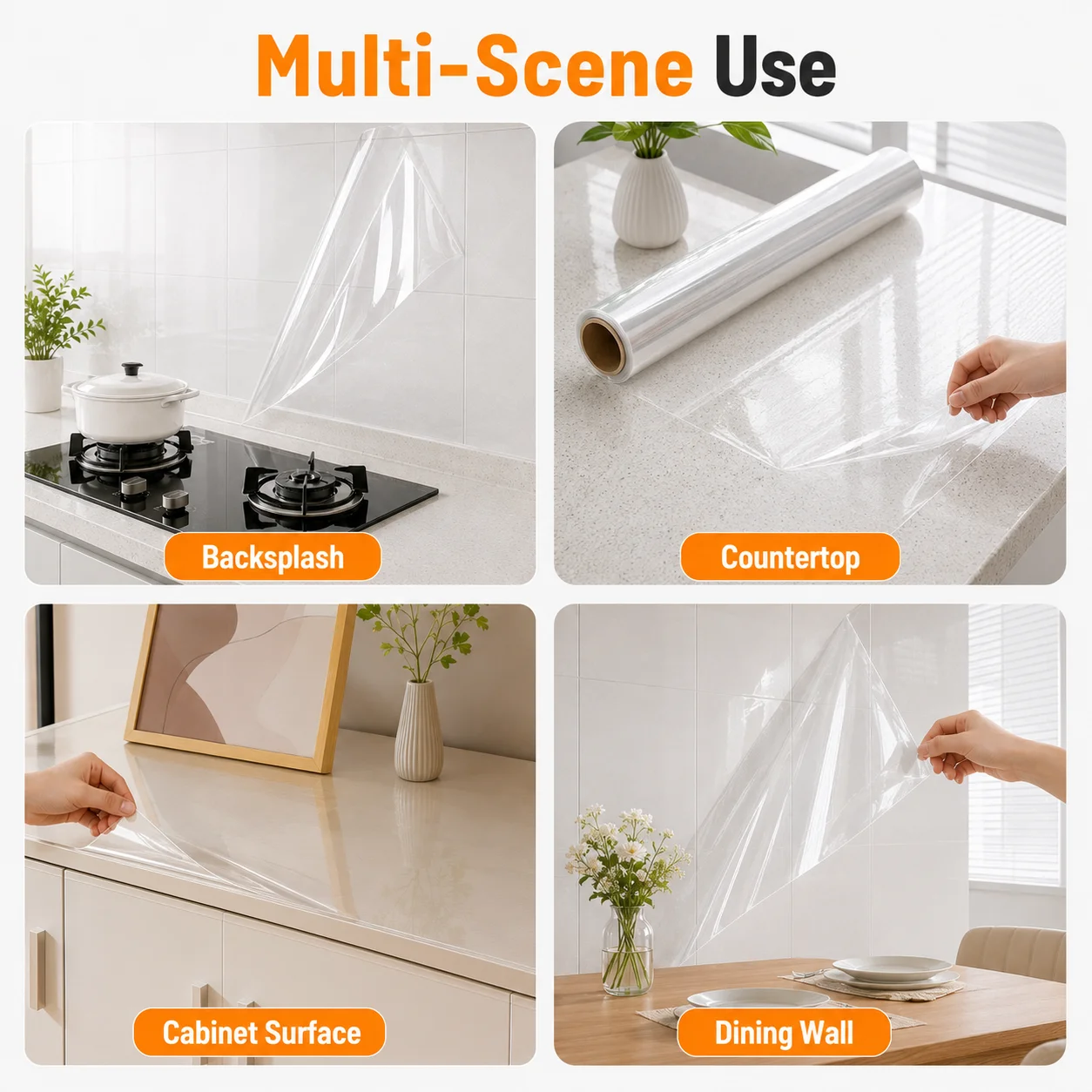 45Cm Transparent Waterproof And Oil-Proof Static Wallpaper Kitchen Stove Anti-Fouling Sticker High Temperature Resistant