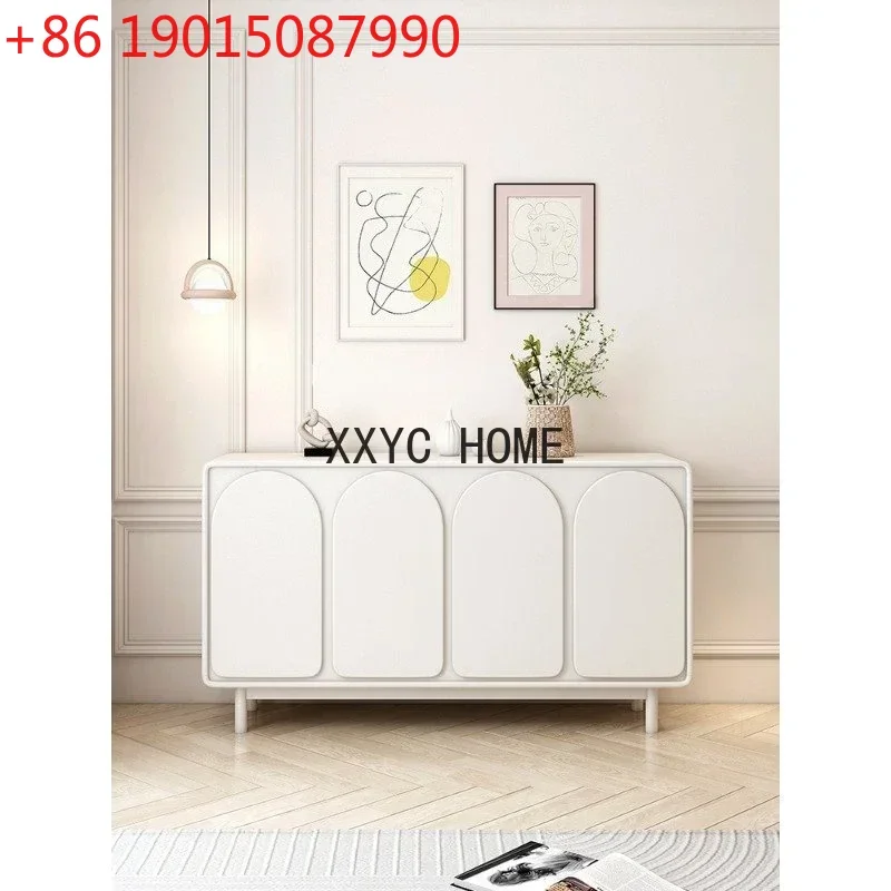 

Буфет-тумба в кремовом стиле, шкаф для хранения в гостиной, винный шкаф, современный минималистичный светлый французский прихожий шкаф