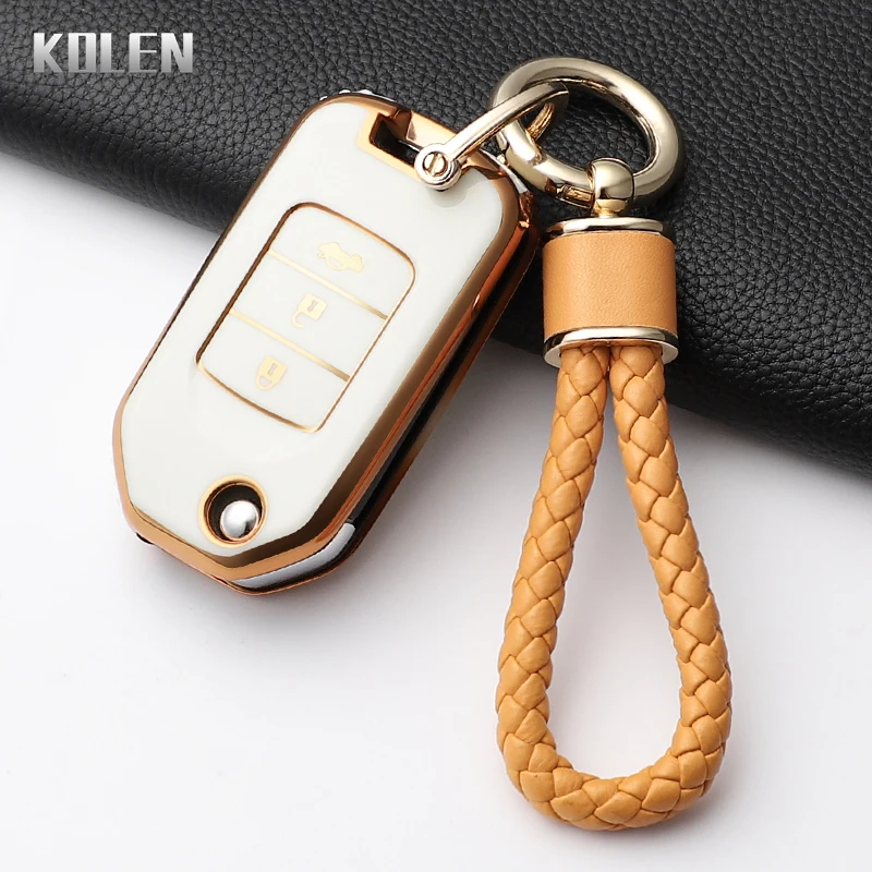 Mode TPU Auto Klappschlüssel Fall Abdeckung Für Honda Civic CR-V HR-V Vereinbarung Jade Crider Odyssey Geschützt Schlüsselbund Fob Shell Tasche