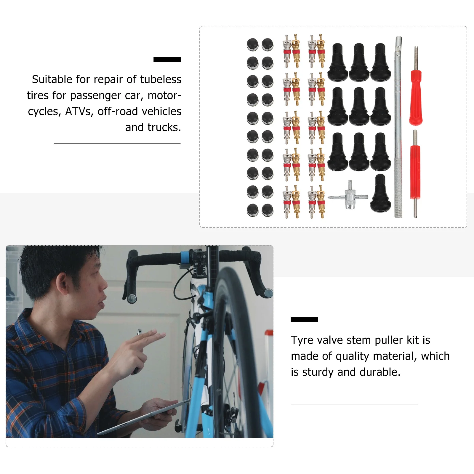 

1 set Tyre Stem Puller Kit High-Quality Tire Repair Tool For Car Motorcycle Atv Truck Auto Tire Repair Tool Kit