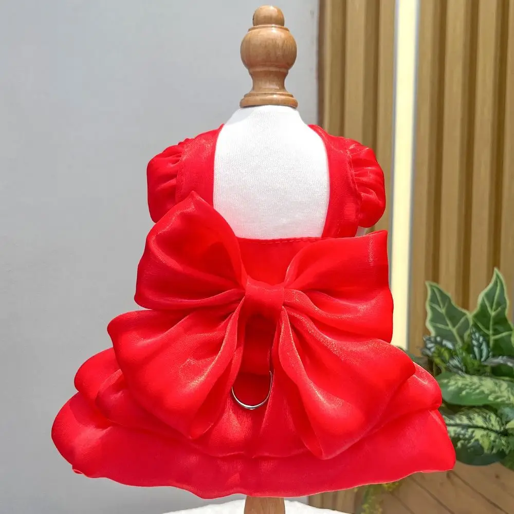 خفيفة الوزن الإبداعية كلب الملابس جميل القوس الحيوانات الأليفة Bowknot تنورة تنفس الزخرفية جرو فساتين اللباس الملحقات