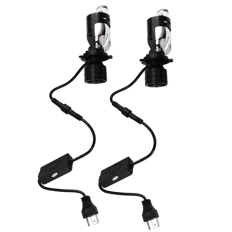 

Auto Lamp H4 Lens Headlights A82 LED HIB2 Bulbs Dual Projector Mini Car Motorcycle