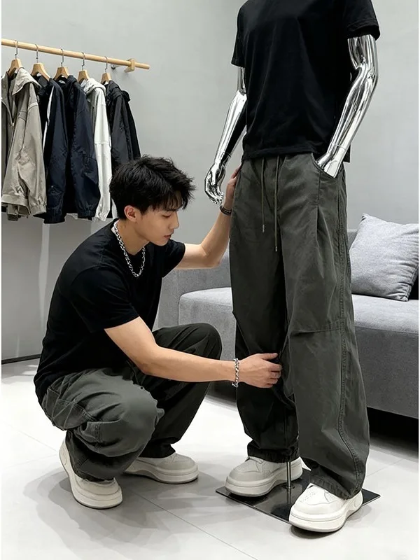 

Мужские рабочие брюки American Sle в стиле рустик, новинка 2026 года, с усиленной конструкцией, широкие штанины CleanFit, повседневные, свободного кроя, из хлопка, трендовые