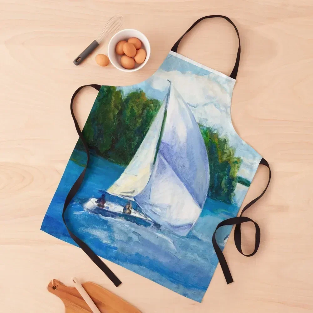 

Late season sailing Apron Cute Kitchen Accessories Womens Dresses kitchen woman Chef Uniform Apron