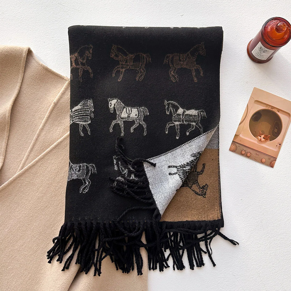 Winter Scarf Women Luxury Hors - Woven Scarf Blanket review and price