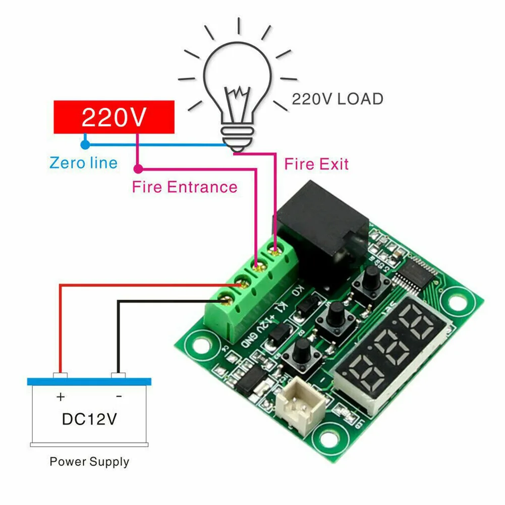 Digital Thermostat Switch Module Compatible with For W1209 - 12V DC Supply 50 to 110 Degree Celsius Control Range