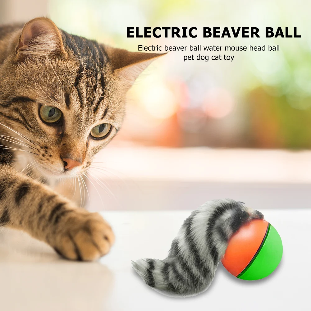 Electric Beaver Weasel Rolling Ball Pet Dog Cat Interactive Chasing Toys Random Traning Dogs Agility Toys Supplies