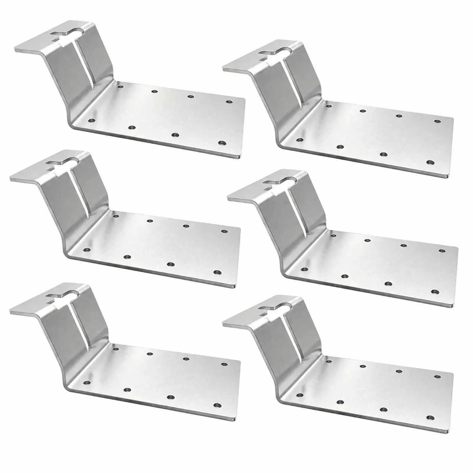 6 Pieces Vertical T-Stake Bracket Rust-Resistant T-Stake Mounting Bracket Pre-Drilled for DIY Enthusiasts, Gardeners, Outdoor