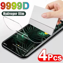 Película de hidrogel 9999D para Google Pixel 7Pro 6Pro 5G, protector de pantalla curvo para Google Pixel 7 6 6A, sin película de vidrio, 4 Uds.