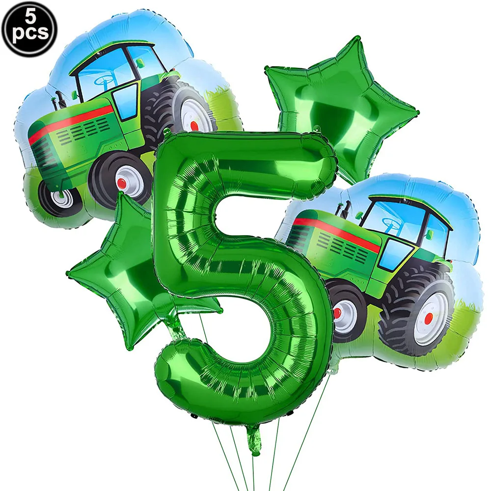 5 Stück/Set Große Traktor-Heliumballons 32 Zoll Nummer 1-9 Folienballons Bauernhof-Thema Geburtstagsparty-Zubehör Ballons Dekorationsmaterial – Detail 4