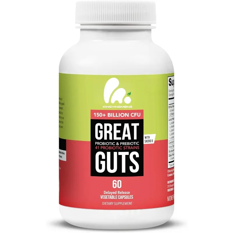

Probiotic capsules with 150 billion CFU of probiotics - balanced gut microbiota, gut, inflammation health support -60 capsules