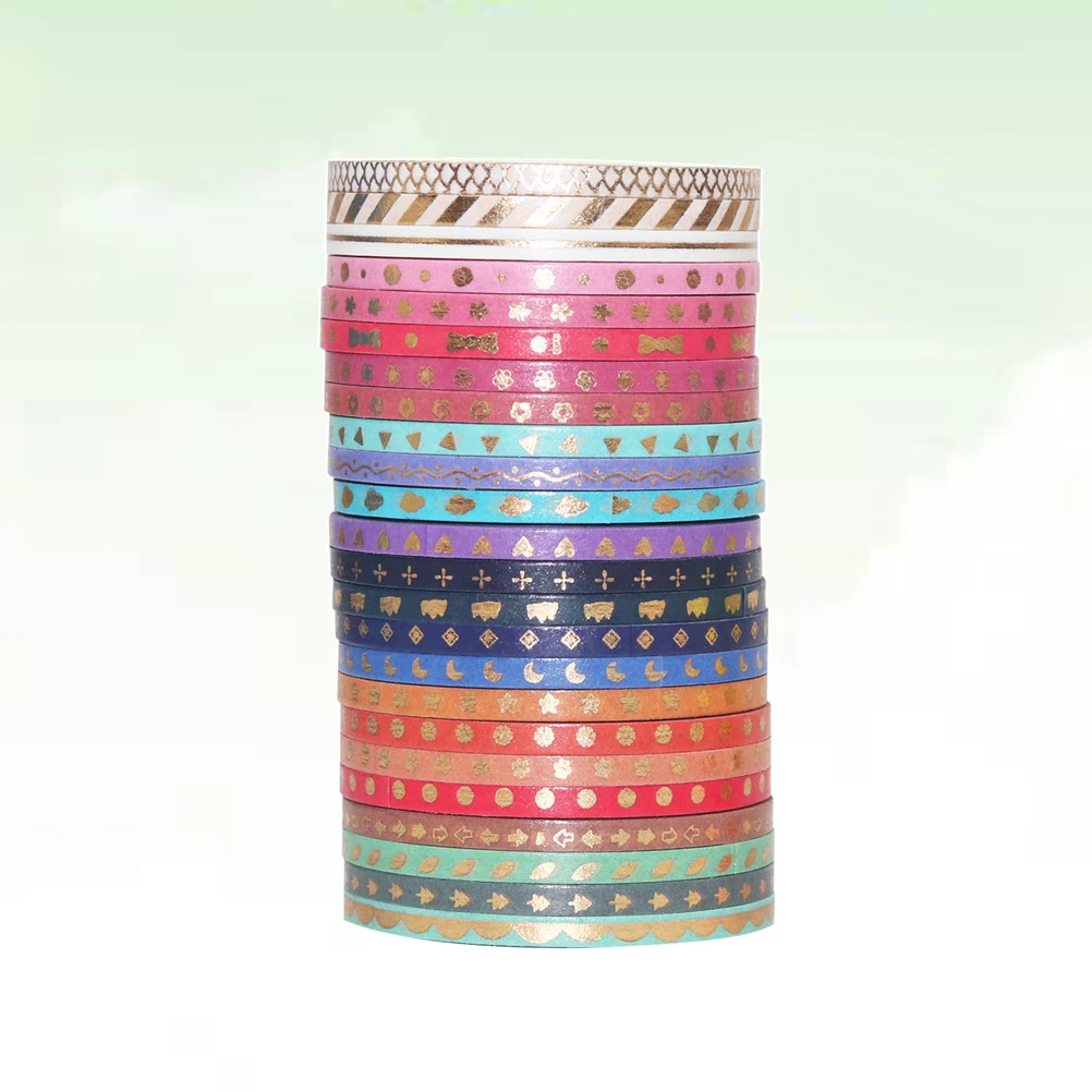 

24 Rolls Washi Tape Fine Line Decorative Photo Album Gift Wrapping DIY Paper Stationery Craft Project Supplies