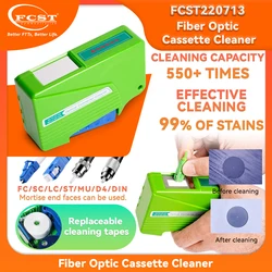 FCST Fibra Óptica Cassete Cleaner, Ferramenta Conector, Limpeza Capacidade 550 + Vezes, SC, FC, LC, ST, MU, MPO