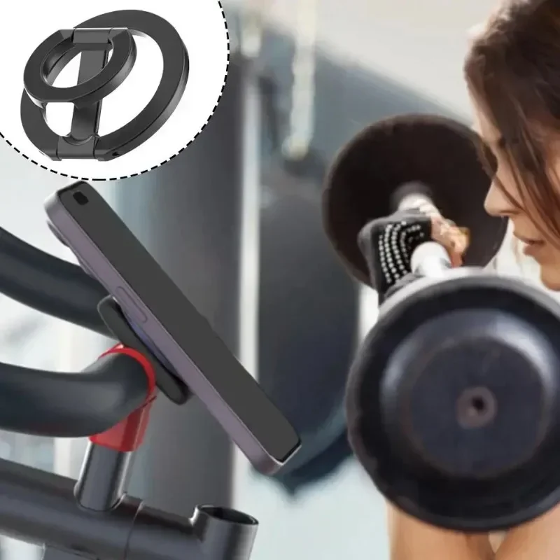 MagSafe Double-sided Magnetic Phone Holder, Metal Desktop Stand, Adjustable 360° Rotation, for iPhone 16 Clear phone grip Hoco