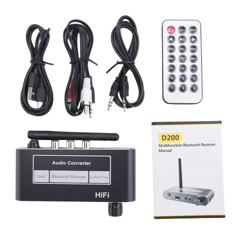 SCLS HIFI Bluetooth 5.2 오디오 수신기 DAC 동축 디지털-아날로그 변환기 3.5Mm AUX RCA 스테레오 무선 어댑터