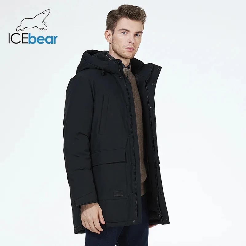 

ICEbear 2023 new mens parka jacket windproof warm outerwear Thicken puffer coat for winter MWD3239I