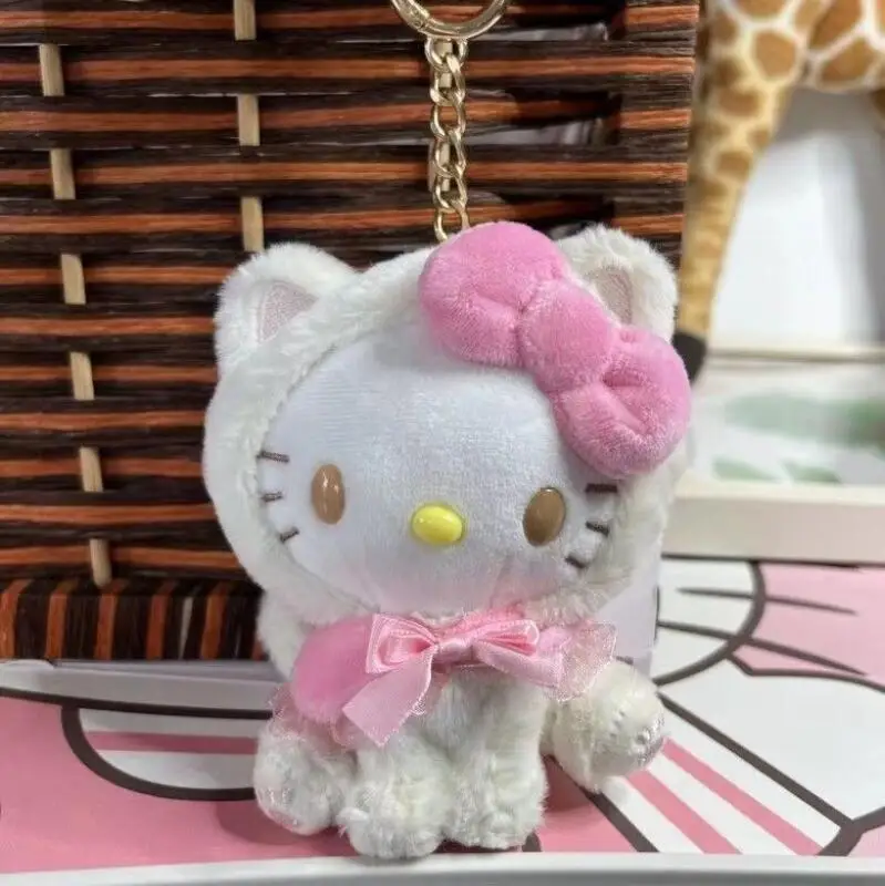 

Новинка: Плюшевый брелок-подвеска Hello Kitty в виде кролика, мультяшная плюшевая кукла Sanrio, милый декор для сумок для девочек
