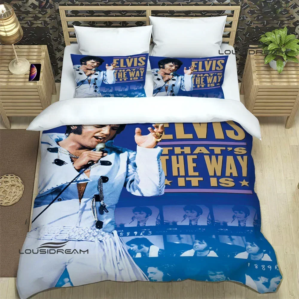E-Elvis-Presley Retro printed Bedding Sets exquisite supplies set