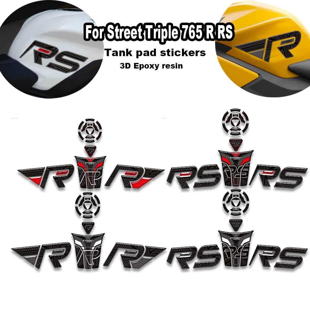 

For Triumph Street Triple 765 R RS 2023 2024 Motorcycle Protector Tank Pad Fuel Oil Kit Knee Fish Bone protection Stickers kit