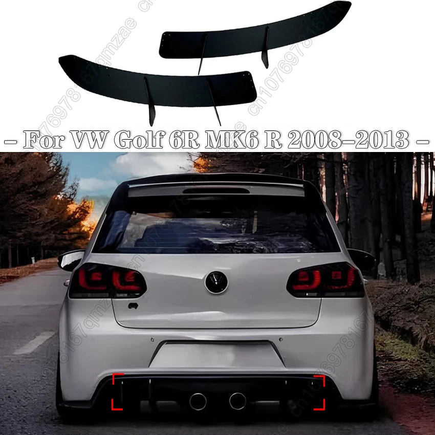 

For Volkswagen VW Golf 6R MK6 R 6R 2008-2013 Black Car Rear Bumper Diffuser Tail Splitter Spoilers Protector Guard Lip Body Kits