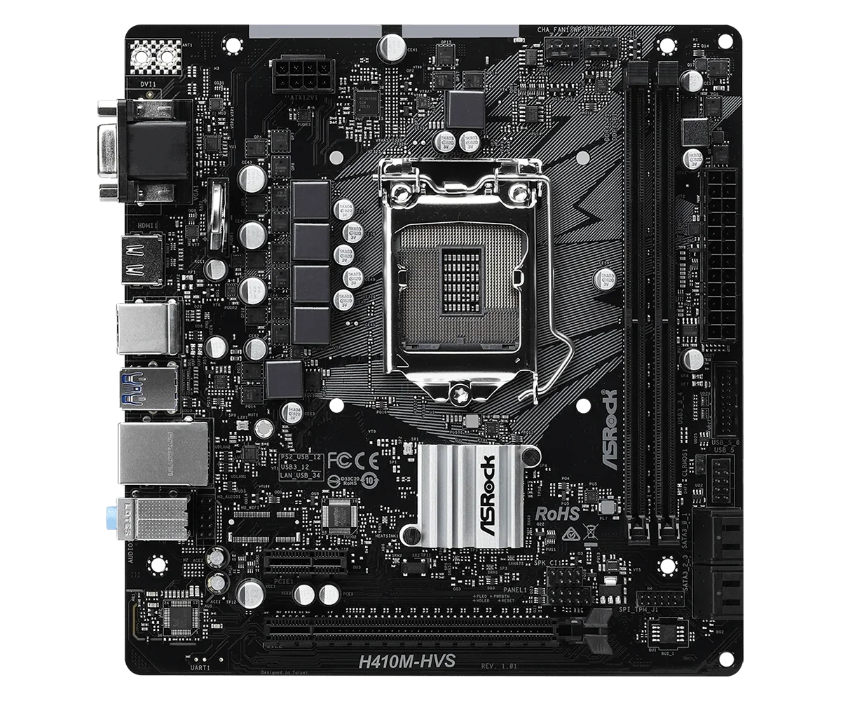 ASRock H410M-HVS Motherboard LGA 1200 Intel H410 support i3-10105 i5-10400F i3-10100 i7-10700F i3-10305T cpu DDR4 64GB Micro ATX