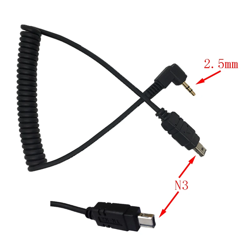 10-100pcs 2.5/3.5-N3 Remote Shutter Release Connecting Cable For Nikon D90 D600 D7200 D7100 D7000, D5500 D5300 D5200 As N3