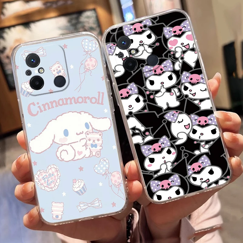 For Redmi 12C 11A 10A 10C 9C 9C NFC 7 A1 A2 Plus Note 7 7S 7 Pro 8 8T Poco C40 C55 C51 C50 Cartoon Sanrio Couple Clear Tpu Cover