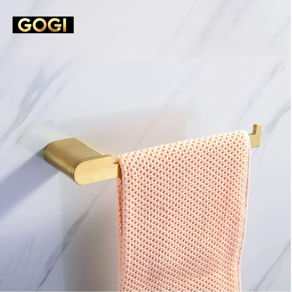 GOGI 304 Stainless Steel Towel Bar Wall Mounted Bathroom Towel Holder, Minimalist Bathroom Accessory, 2 Colors Optional