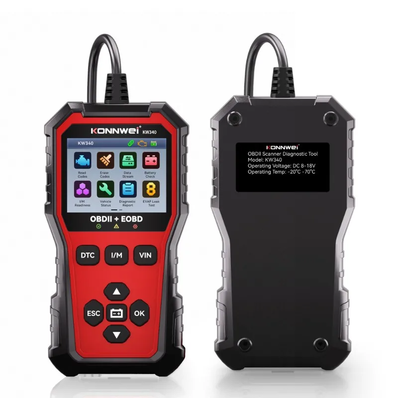 A19Q-KONNWEI KW340 OBD2 Diagnostic Scanner OBDII/EOBD Scanner Fault Diagnostic Instrument
