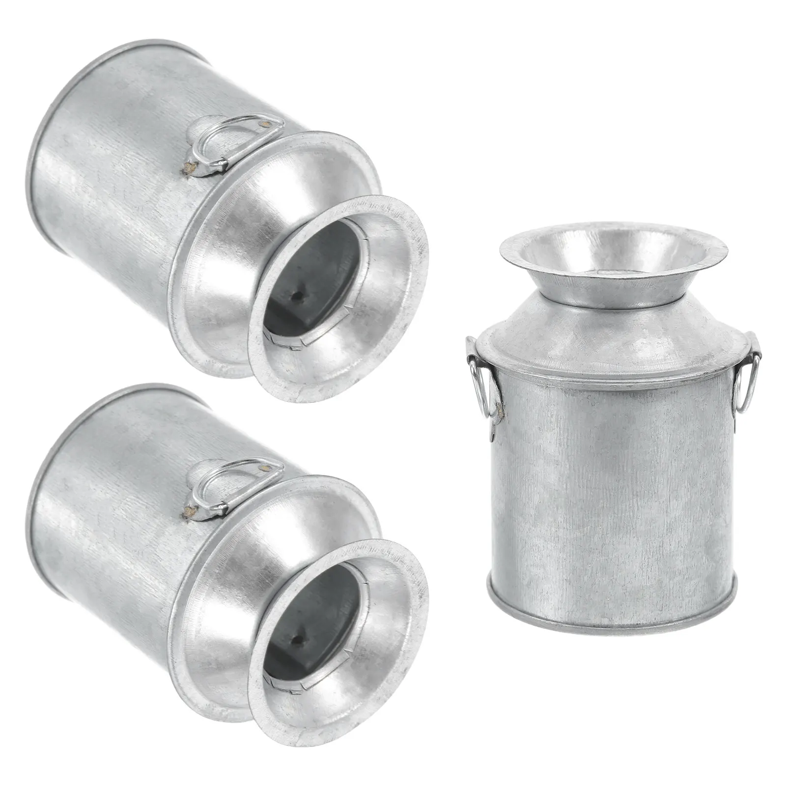 

3 Pcs Mini Flower Pot Vases 4x4.5x6H Iron Mini Metal Buckets for Centerpieces Small Flowers Decorative Crafts Miniatures