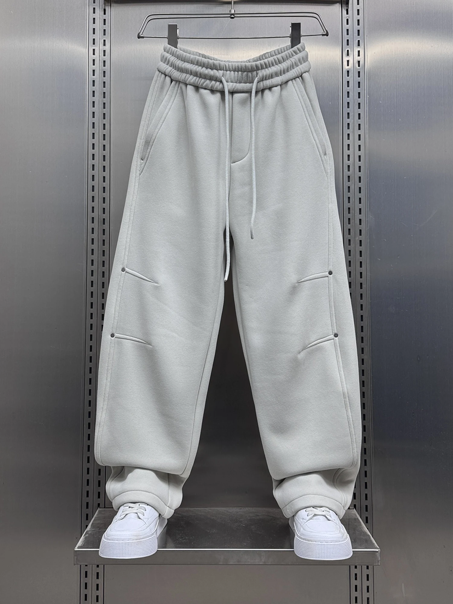 

Мужские американские прямые брюки из флиса, утепленные, повседневные спортивные штаны, осень-зима, новинка, модные, свободного кроя