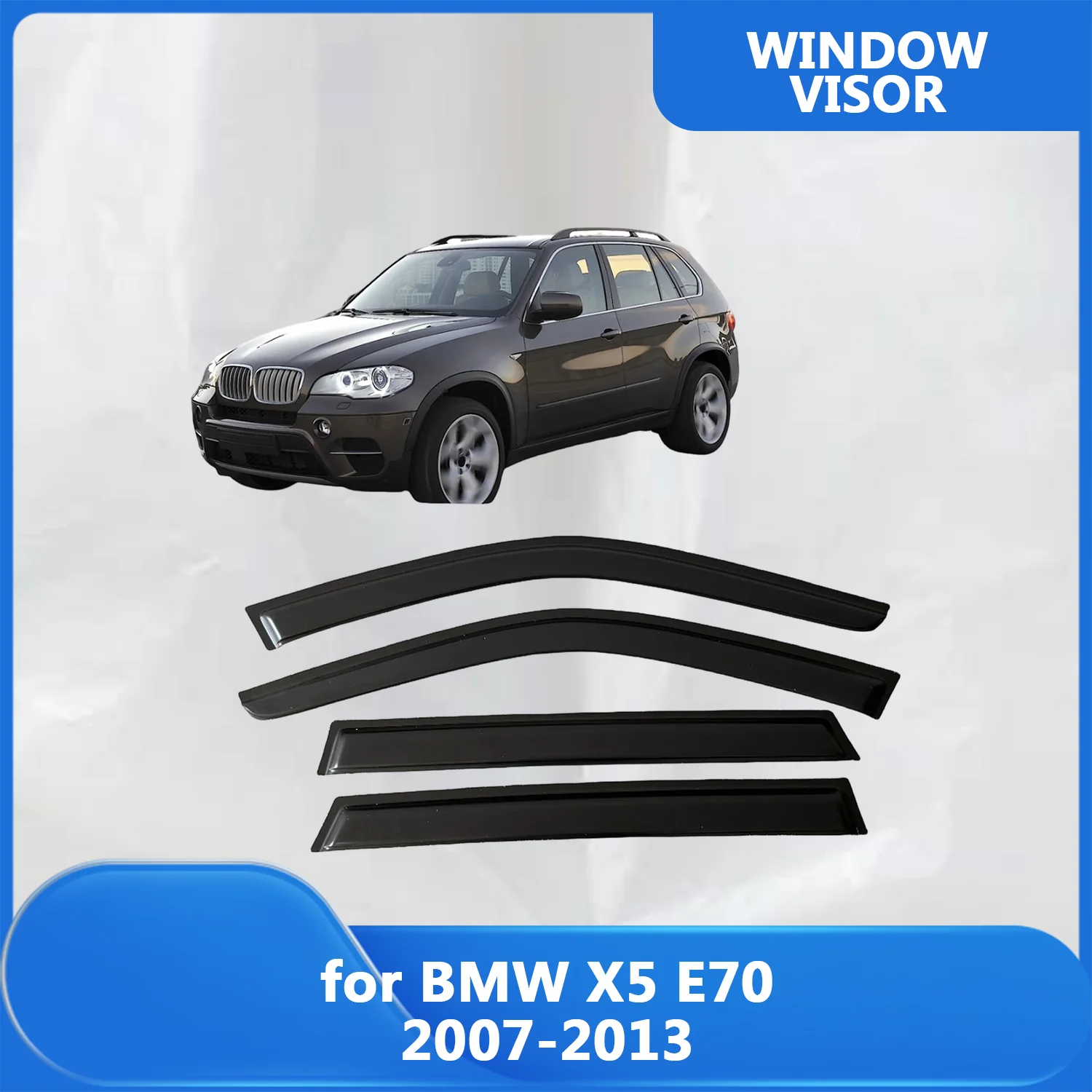

Window Visor for BMW X5 E70 2007 2008 2009 2010 2011 2012 2013 Weathershied Door Visor Wind Sun Rain Guards Side Window Auto