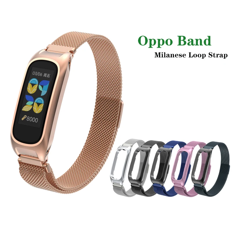 Milanese Loop Stainless Steel Watch Band, Strap para OPPO Band, eva Pulseira