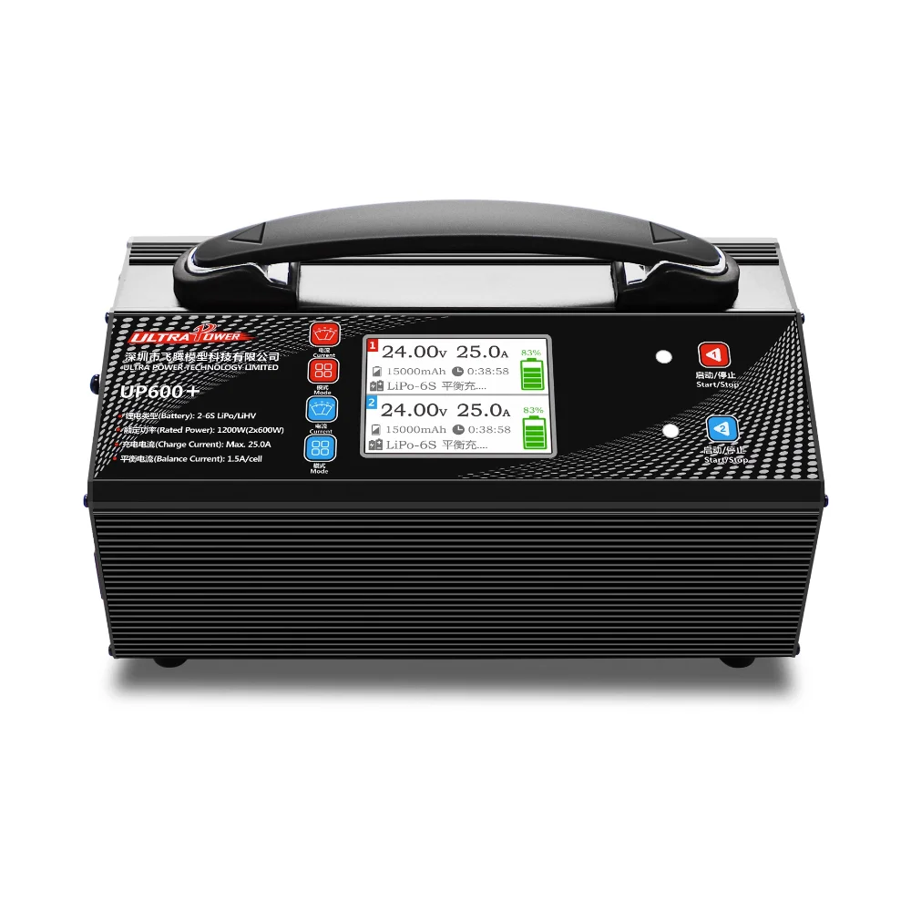

Ultra Power UP600+ двухканальное зарядное устройство 2-6S 2x600W 25A LiPo LiHV для радиоуправляемой модели БПЛА сельскохозяйственный опрыскиватель дронов