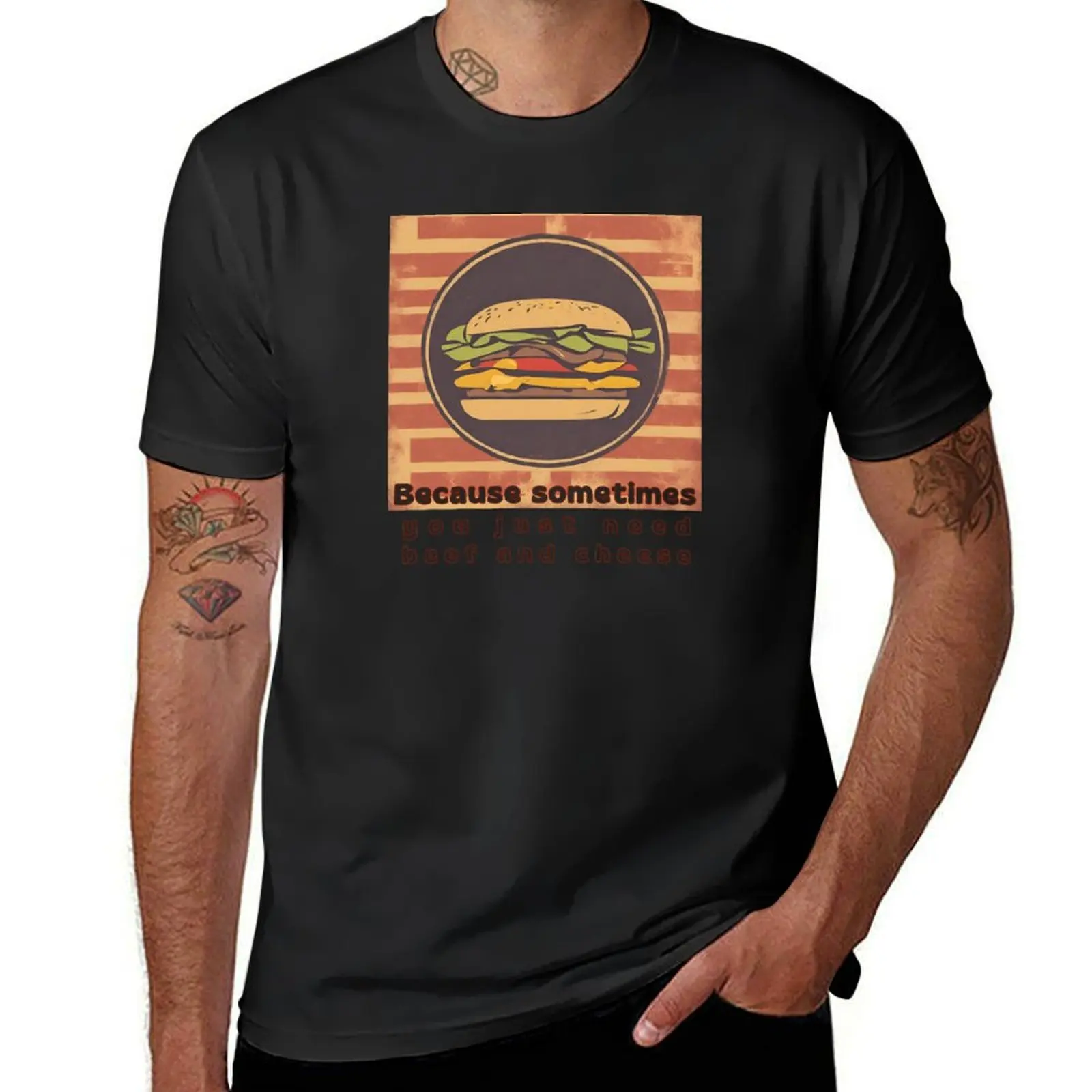 Because sometimes you just need beef and cheese T-Shirt oversizeds Aesthetic clothing summer tops mens t shirts pack