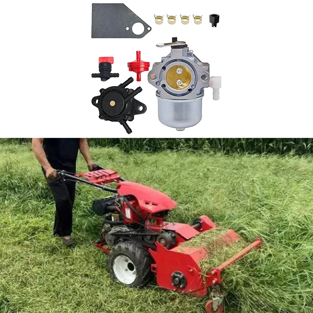 695503 5-4993 Carburetor Kit with Fuel Pump Fuel Filter and Intake Gasket for Lawn Mower Engines For 498838 499029 497164 497844