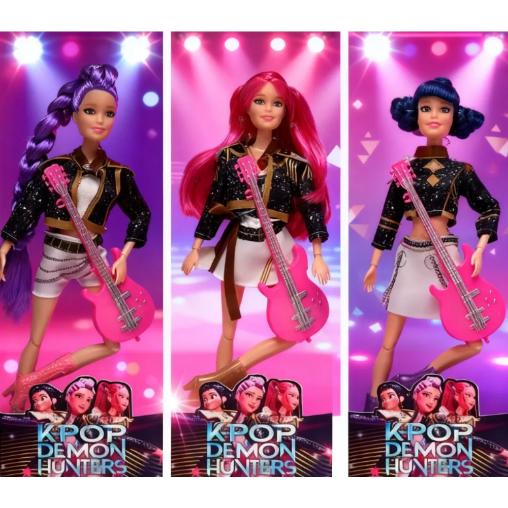 Kpop Demon Hunters Action Figure Toy Set Derpys Tiger Rumi Mira Zoey Sussy with Colorful Lights for Fans Christmas Gifts