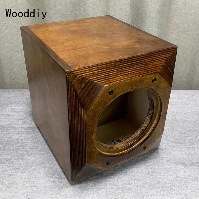 Wooddiy-altavoz de graves vacío personalizado, caja de madera contrachapada de abedul, gabinete de graves clásico, bisel de piso, 10 pulgadas