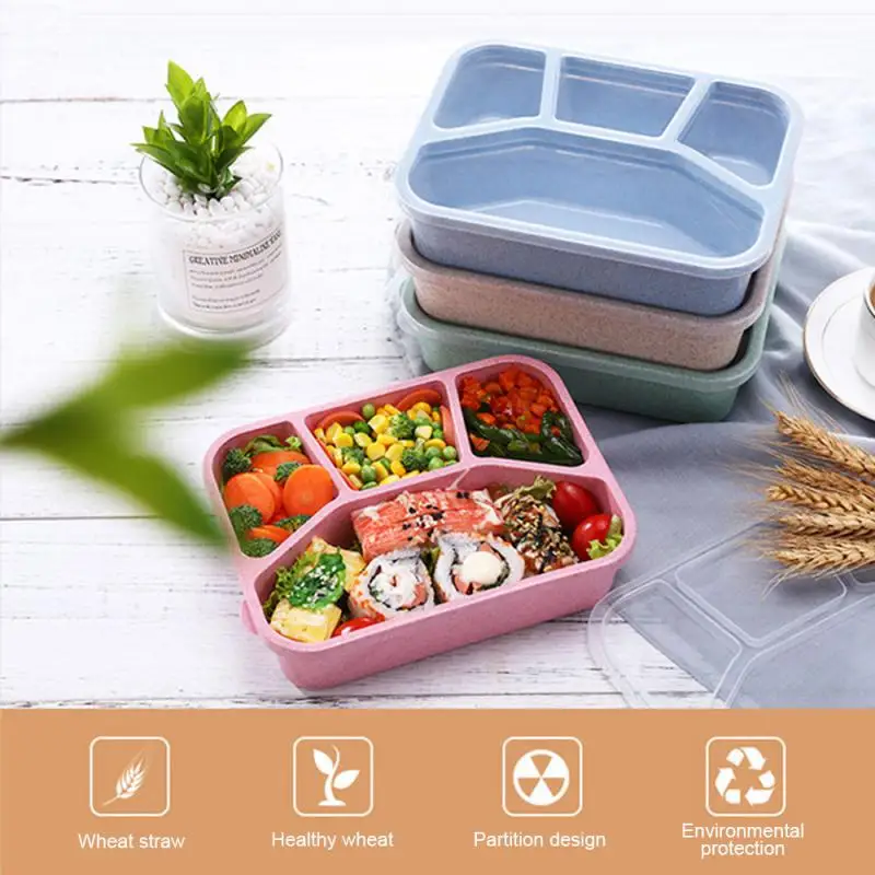 Bento Lunch Box 4 Compartment Meal Prep Containers Lunch Box For Kids Durable BPA Free Reusable Food Storage Containers Schools